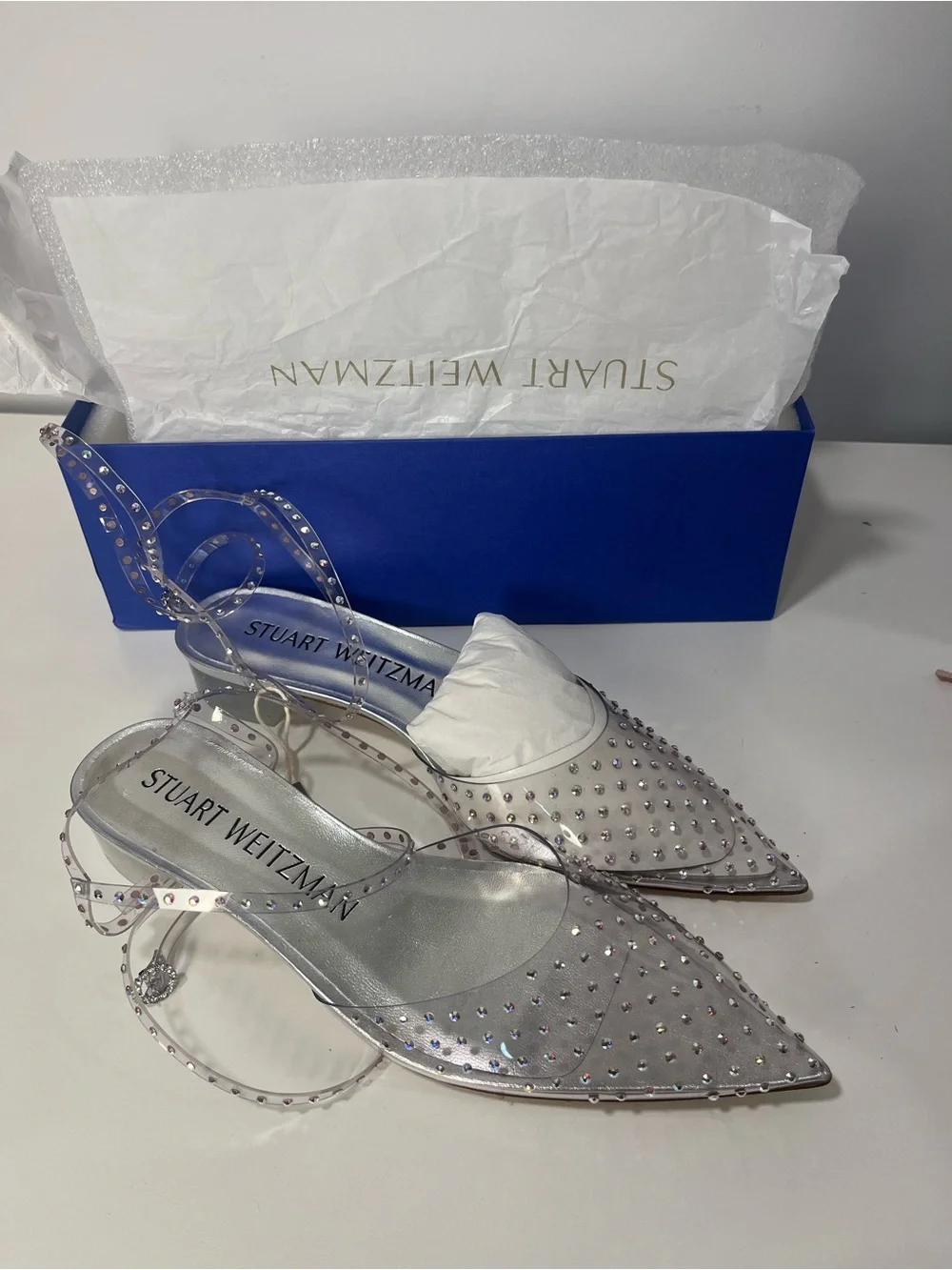Stuart Weitzman Glam Wrap Flats